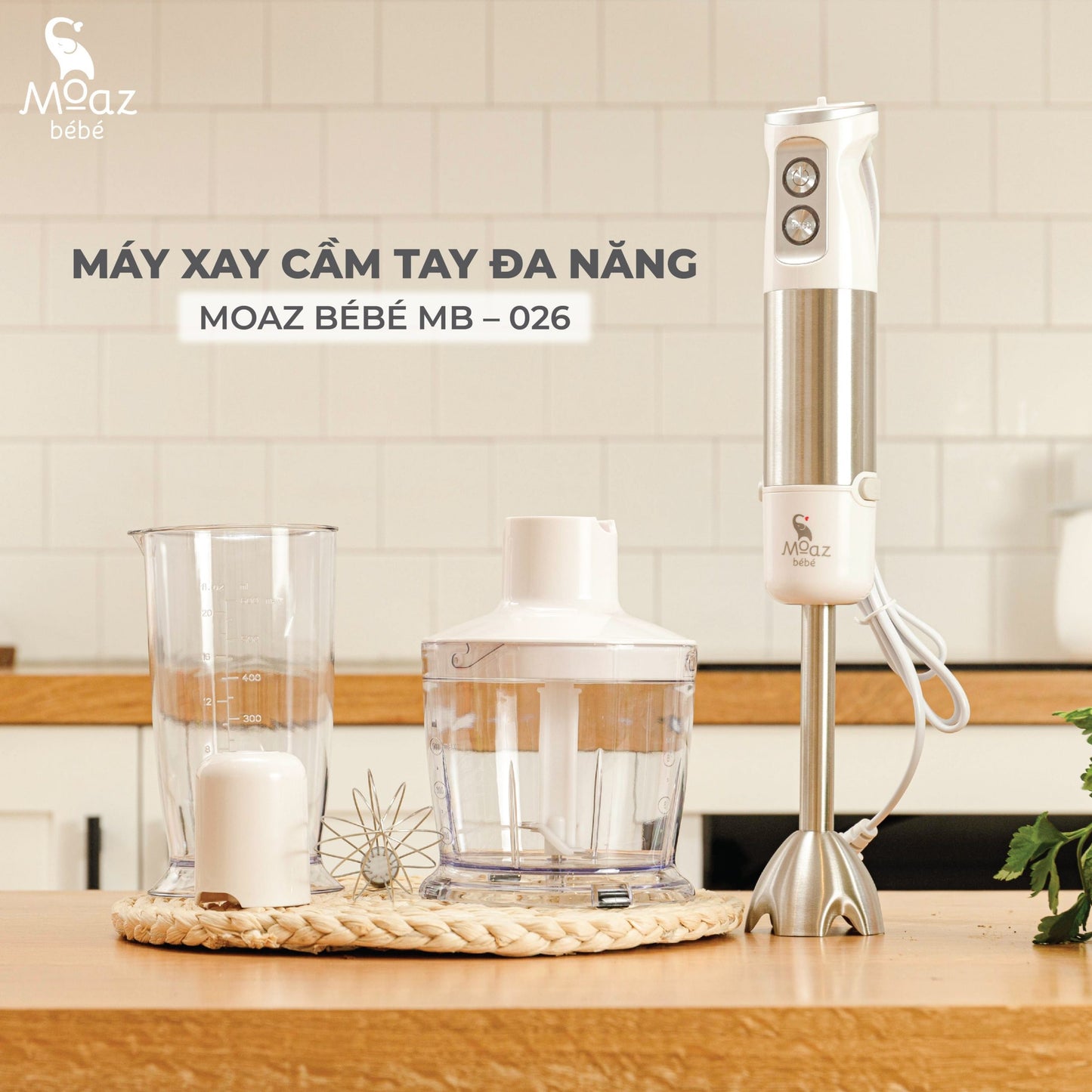 Máy xay cầm tay đa năng Moaz BéBé MB-026