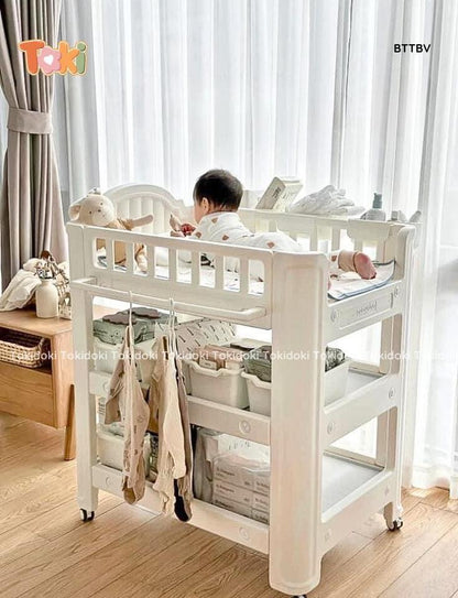 Bàn thay tã đa năng, bàn thay đồ cho bé có bánh xe di chuyển Babyviva