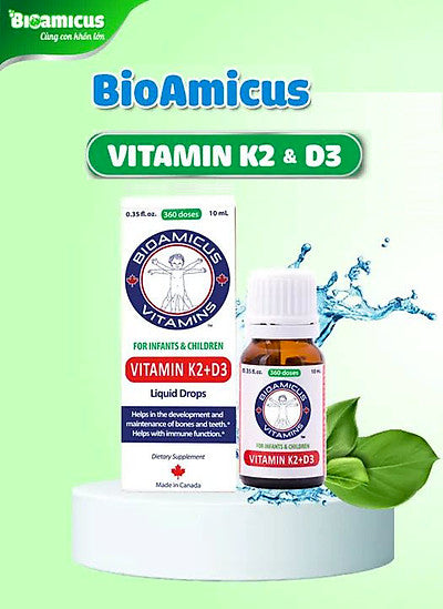 Bioamcius vitamin K2&D3 hỗ trợ sức khỏe xương và răng cho bé