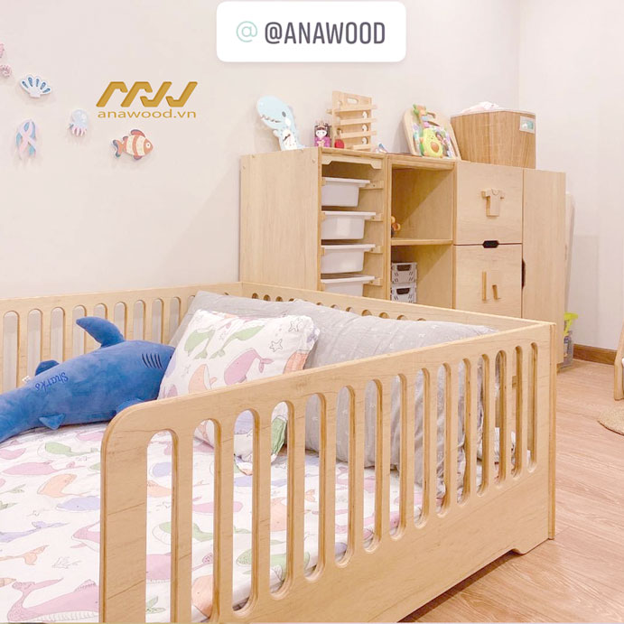 Giường thấp trẻ em Hàn Quốc EB052