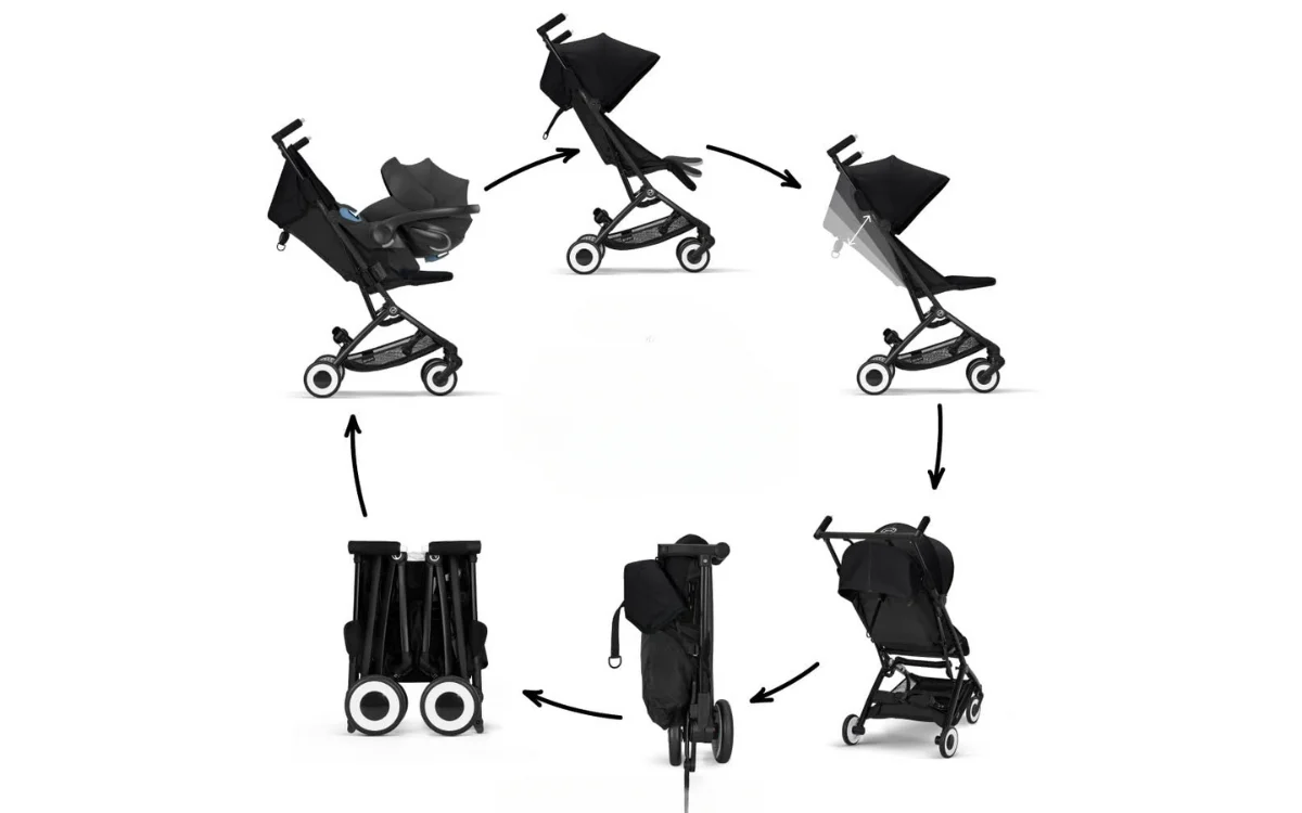Xe đẩy gấp gọn cho du lịch tiện lợi, an toàn với bé